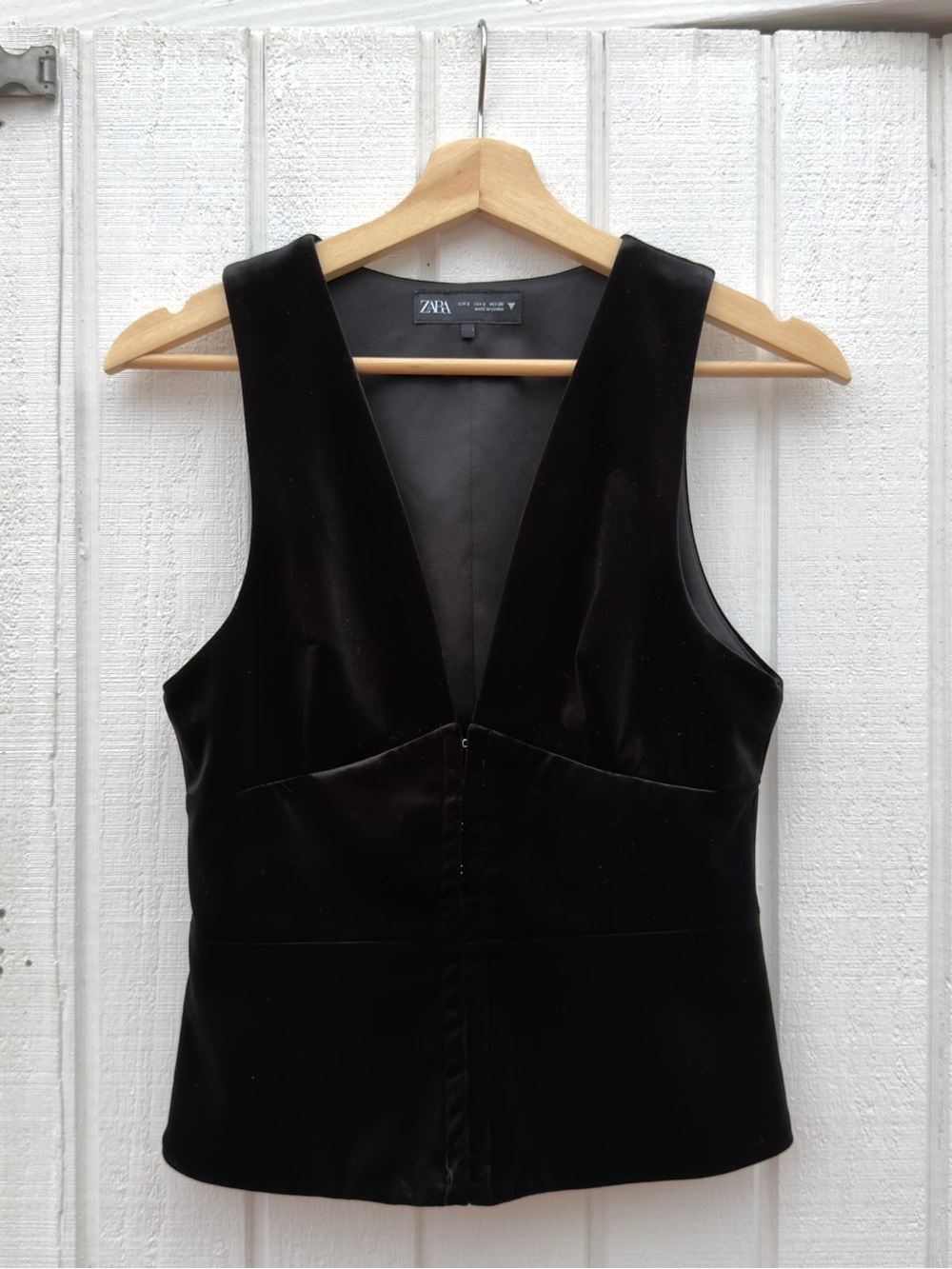 Zara Velvet V-Neck Vest
